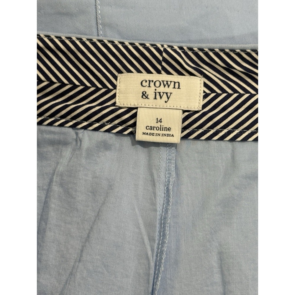 NWT Crown & Ivy‎ Skort Women's 14 Blue Scalloped Hem - Picture 7 of 9